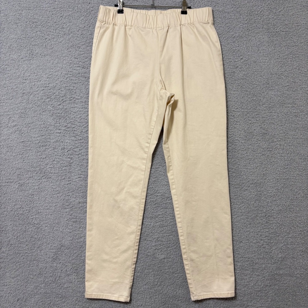 Tall XL Pull On Pants Beige Stretch Cotton Blend Casual Comfort Neutral Workwear